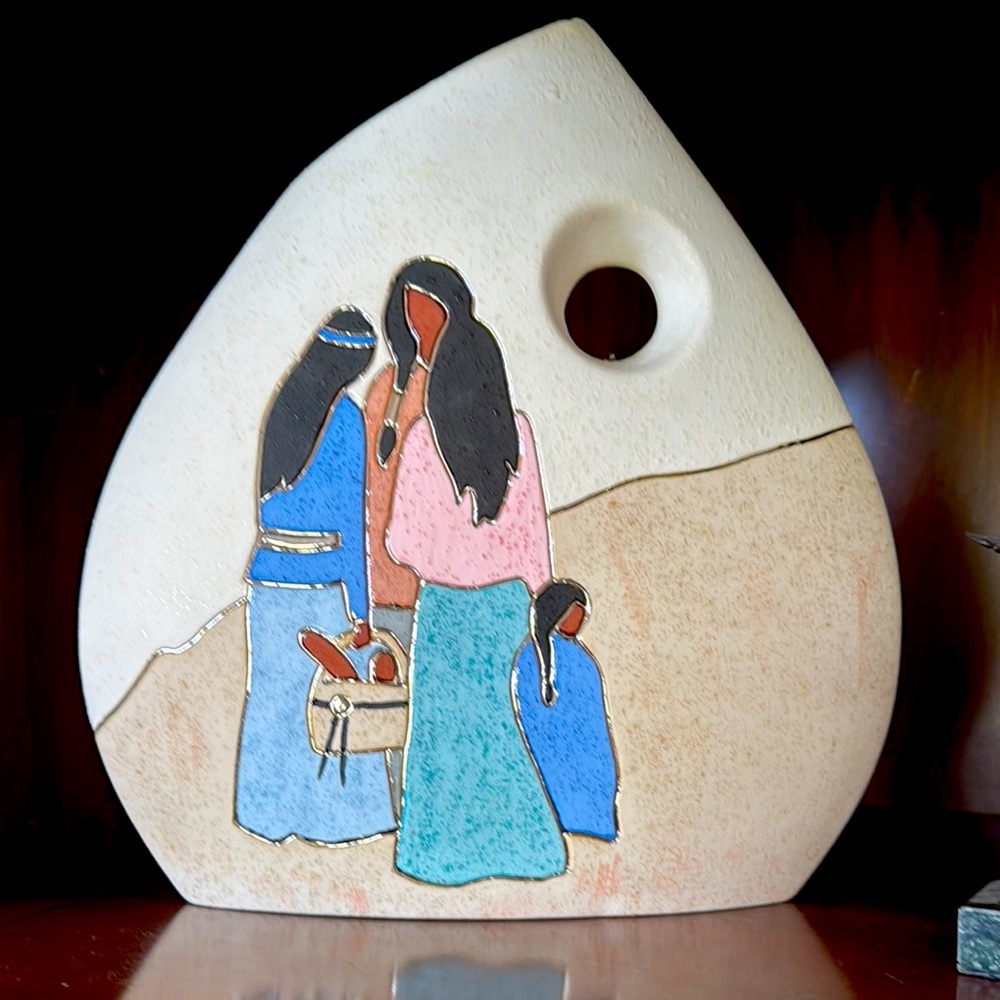 Southwest Sand Pottery Art Vase